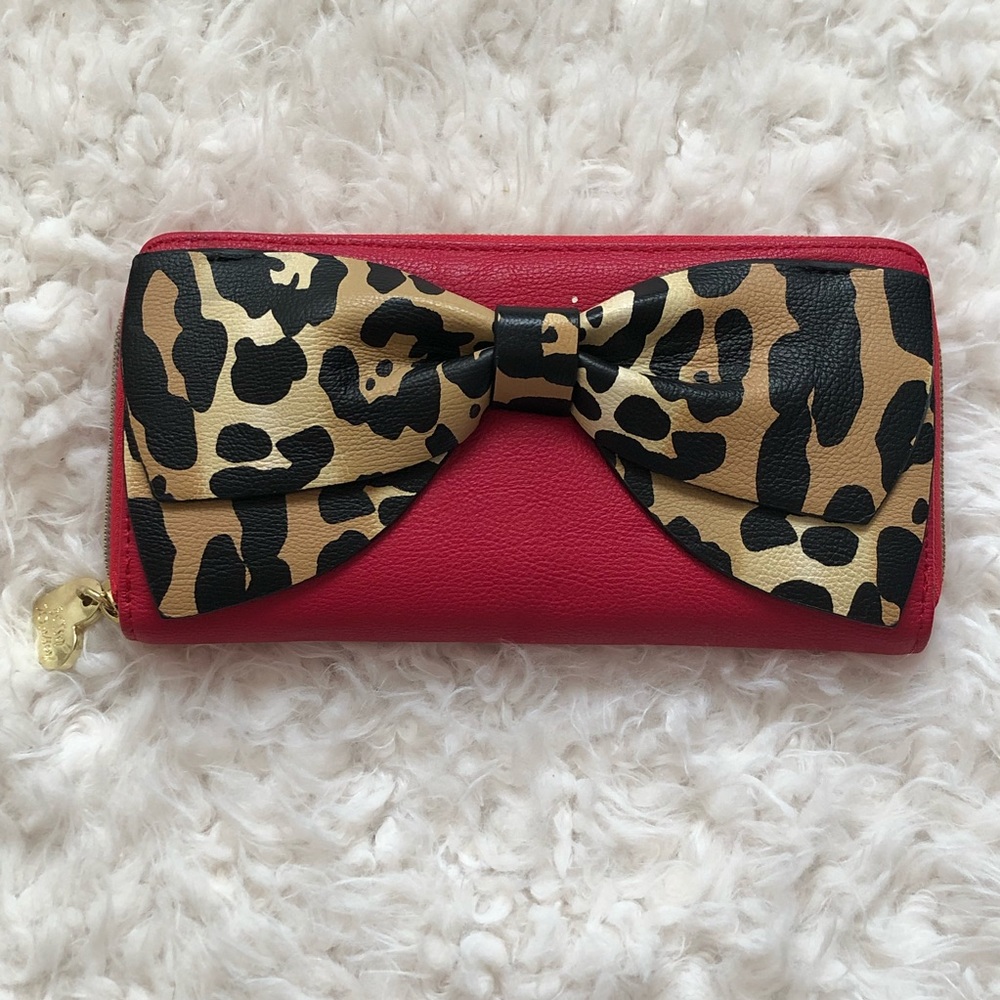 BJ Red and Leopard Bow Wallet